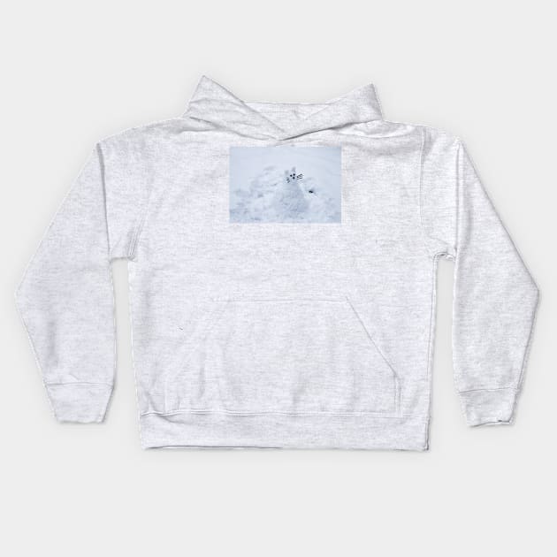 Snow Cat Kids Hoodie by Ladymoose